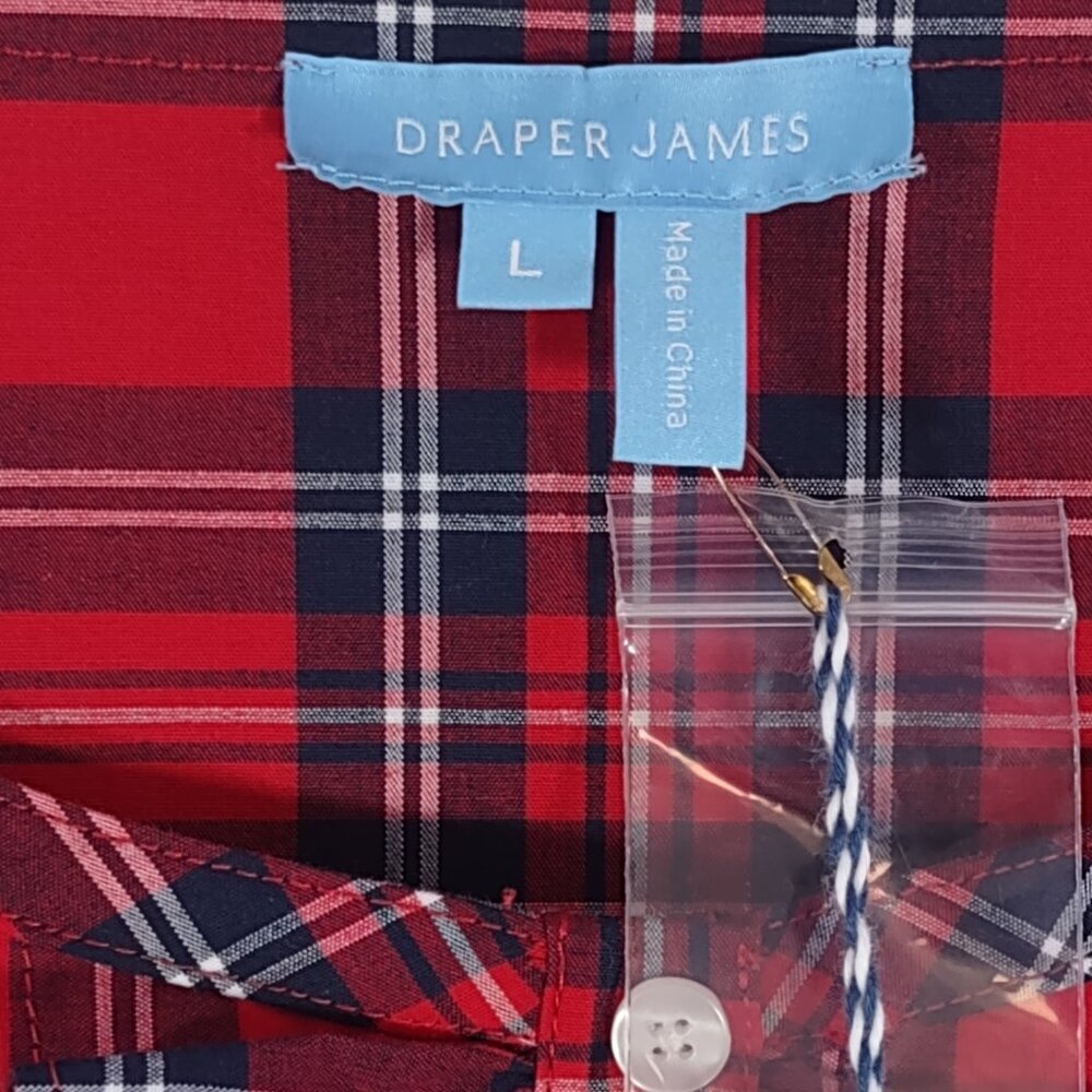 NWT Draper James Red Plaid Blouse Tunic 3/4 Bell Sleeve Ruffle Women's Large - Picture 8 of 11